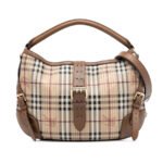 Burberry  Haymarket Check Stitched Coated Canvas and Leather Dunloe