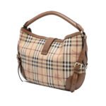 Burberry  Haymarket Check Stitched Coated Canvas and Leather Dunloe - Image 4