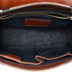 Burberry  Leather and House Check Canvas Bridle Abbott Crossbody - Image 6
