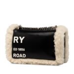 Burberry  Small Shearling Trimmed Coated Canvas Lola Crossbody - Image 4