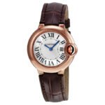 Cartier Ballon Bleu Silver Diamond Dial 18kt Pink Gold Ladies Watch