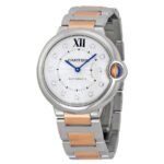 Cartier Ballon Bleu Silver Dial Steel and 18kt Rose Gold Unisex Watch
