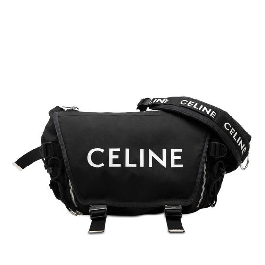 preowned-celine-medium-nylon-logo-trekking-messenger-bag-s-sl-4222 Celine Medium Nylon Logo Trekking Messenger Bag - Image 1