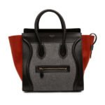 Celine  Mini Tricolor Felt Wool and Calfskin Luggage Tote