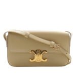 Celine  Shiny Calfskin Triomphe Claude Shoulder Bag Ladies