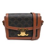 Celine Teen Triomphe Coated Canvas and Calfskin Triomphe Crossbody