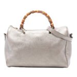Gucci  Medium Calfskin Bamboo Shopper Boston Bag