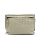 Loewe  Embossed Leather Anagram Repeat T Clutch