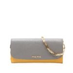 Miu Miu  Bicolor Goatskin Madras Wallet on Chain