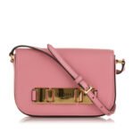 Prada  Glace Calf Studded Etiquette Crossbody