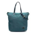 Prada  Saffiano Trimmed Tessuto Zip Top Convertible Tote