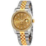 Rolex Oyster Perpetual Datejust 36 Champagne Dial Stainless Steel & 18K Yellow Gold Jubilee Bracelet Automatic Watch