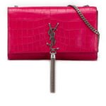 Saint Laurent  Medium Croc Embossed Leather Kate Tassel Crossbody