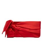 Valentino Garavani Valentino Pleated Satin Bow Clutch Ladies QZD06MJC71BKK78W