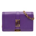 Versace  Leather Greca Goddess Wallet on Chain