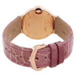 Cartier Ballon Bleu Silver Diamond Dial 18kt Rose Gold Purple Leather Ladies Watch - Image 3