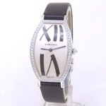 Cartier Tonneau Hand Wind Diamond Silver Dial Ladies Watch