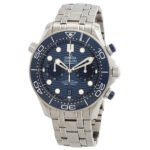 Omega Seamaster Diver Chronograph Automatic Chronometer Blue Dial Men's Watch