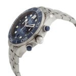 Omega Seamaster Diver Chronograph Automatic Chronometer Blue Dial Men's Watch - Image 4
