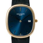 Patek Philippe Golden Ellipse Quartz Blue Dial Men's Watch - Image 2