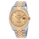Rolex Pre-owned Oyster Perpetual Automatic Chronometer Champagne Dial Men's Watch