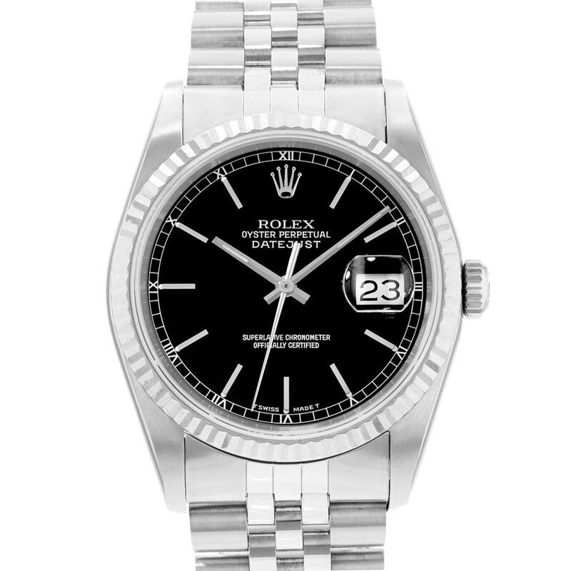 preowned-rolex-datejust-36-automatic-chronometer-black-dial-mens-watch-16234-bksj_9 Rolex Datejust 36 Automatic Chronometer Black Dial Men's Watch - Image 1