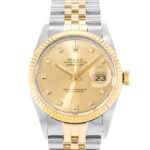 Rolex Datejust 36 Automatic Chronometer Diamond Champagne Dial Men's Watch